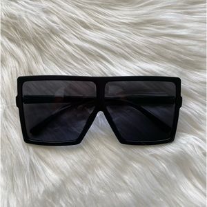 Boutique Oversized  Matte Black Sunglasses